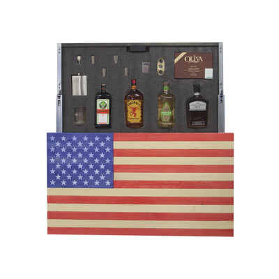 American Flag Concealment Cabinet - Red White and Blue